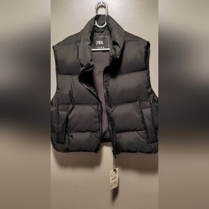 Zara quilted cropped vest